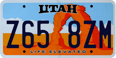 UT license plate Z658ZM