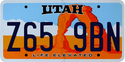 UT license plate Z659BN