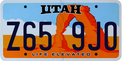 UT license plate Z659JO