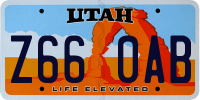 UT license plate Z660AB