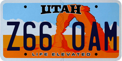 UT license plate Z660AM