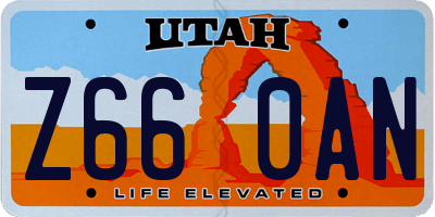 UT license plate Z660AN