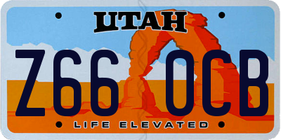 UT license plate Z660CB