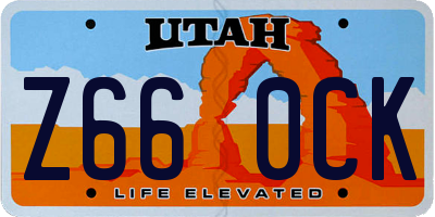 UT license plate Z660CK