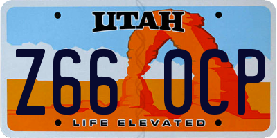 UT license plate Z660CP