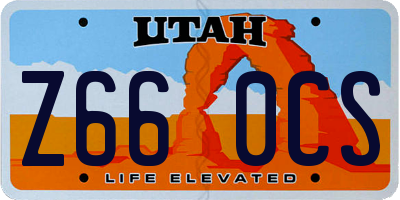 UT license plate Z660CS