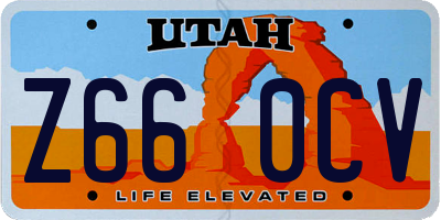 UT license plate Z660CV