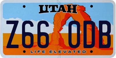 UT license plate Z660DB