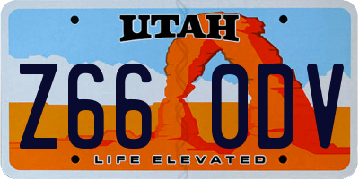 UT license plate Z660DV