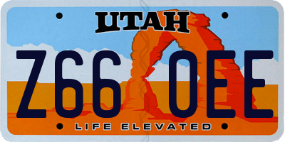 UT license plate Z660EE