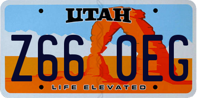 UT license plate Z660EG