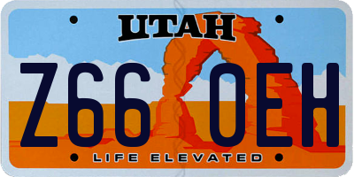 UT license plate Z660EH