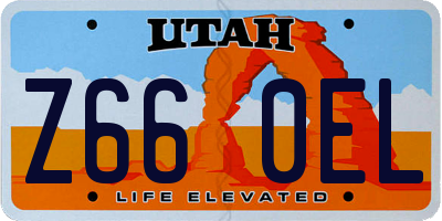 UT license plate Z660EL