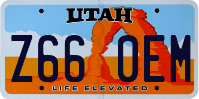 UT license plate Z660EM