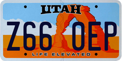 UT license plate Z660EP