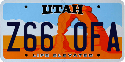 UT license plate Z660FA