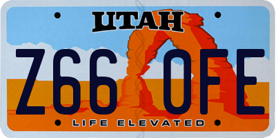 UT license plate Z660FE