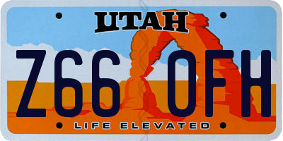 UT license plate Z660FH