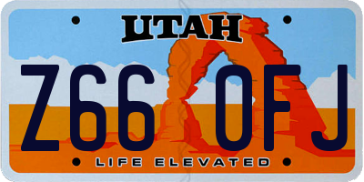 UT license plate Z660FJ