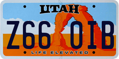 UT license plate Z660IB