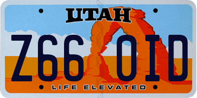 UT license plate Z660ID