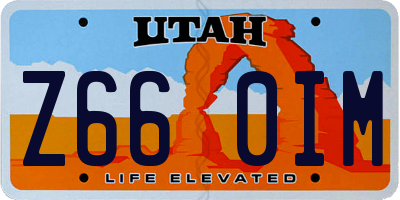 UT license plate Z660IM