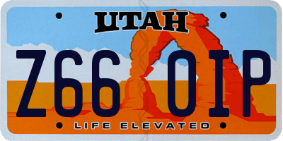 UT license plate Z660IP