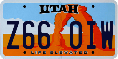 UT license plate Z660IW