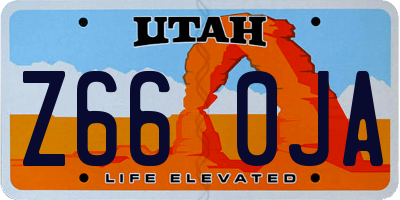 UT license plate Z660JA