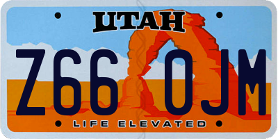 UT license plate Z660JM