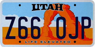 UT license plate Z660JP