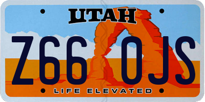 UT license plate Z660JS