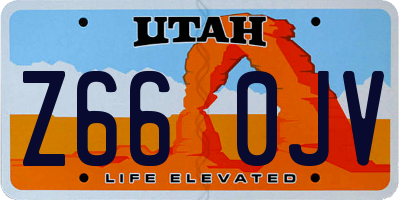 UT license plate Z660JV