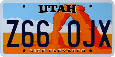 UT license plate Z660JX
