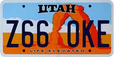 UT license plate Z660KE