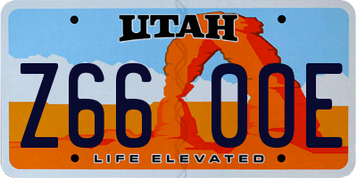 UT license plate Z660OE
