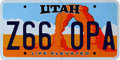 UT license plate Z660PA