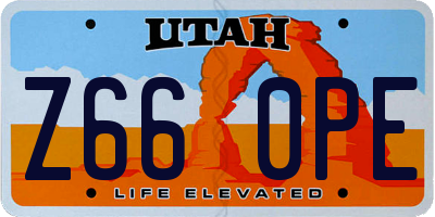UT license plate Z660PE