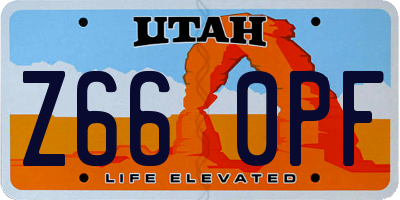UT license plate Z660PF
