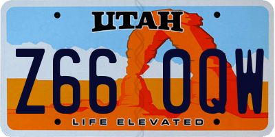 UT license plate Z660QW