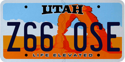 UT license plate Z660SE