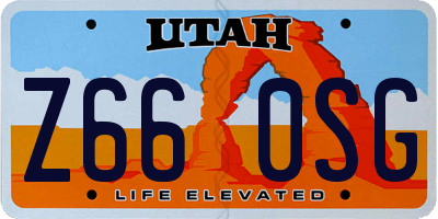 UT license plate Z660SG