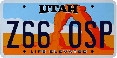 UT license plate Z660SP