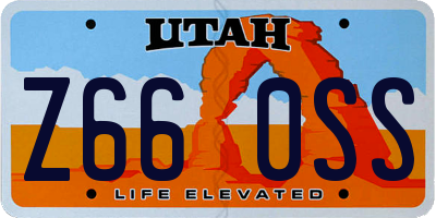 UT license plate Z660SS