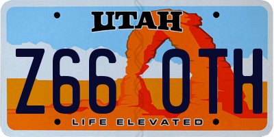 UT license plate Z660TH