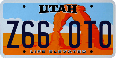 UT license plate Z660TO
