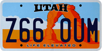 UT license plate Z660UM