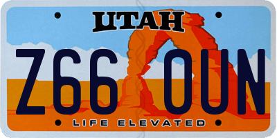 UT license plate Z660UN