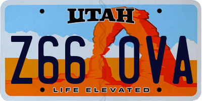 UT license plate Z660VA