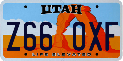 UT license plate Z660XF
